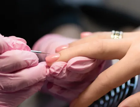 pink-nail-design-female-hand-with-glitter-manicure 2